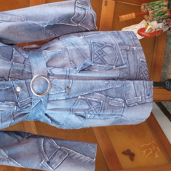 VTG 60’s Belted Patchwork Denim Jacket - Picture 3 of 16